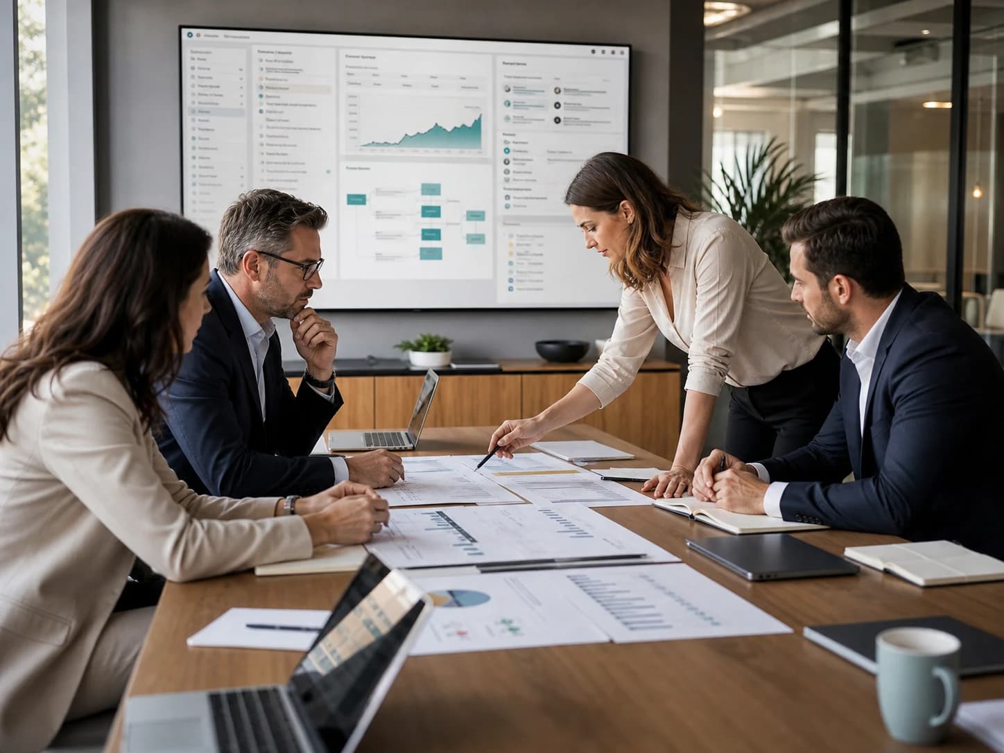 A shared advisory workspace with consultants, clients, documents, and decisions