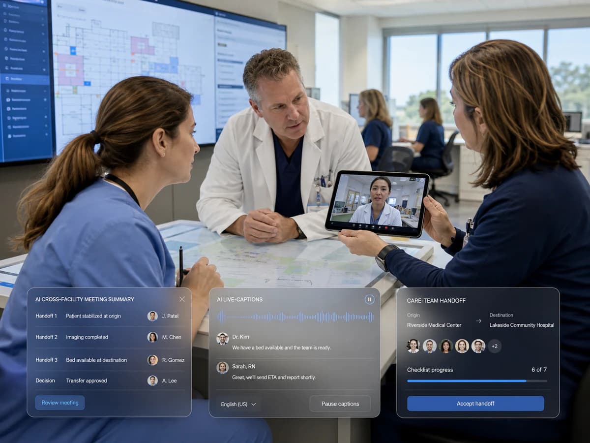 Regional healthcare network care team in a secure consultation