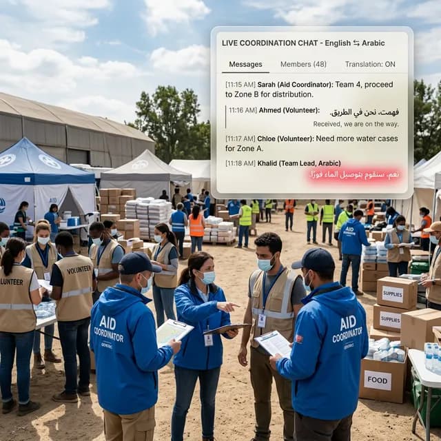 International aid organization coordinating volunteers globally